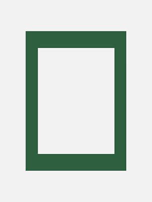 Dark green rectangular picture frame with a wide border and white center