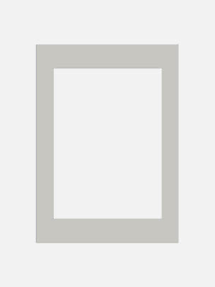 Light gray rectangular mat frame with white center