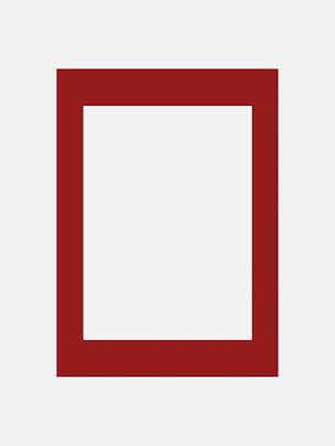 Red rectangular frame with a wide border and white center