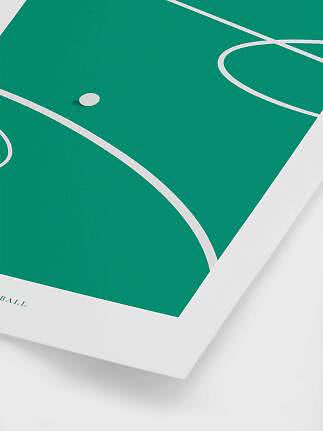 Poster minimalista con campo da pallamano verde e linee bianche