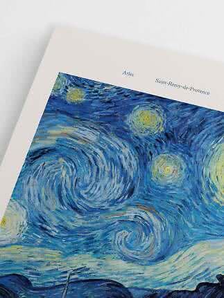 Poster d’arte con cielo stellato blu e testo Arles, Saint-Rémy-de-Provence
