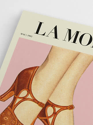 Close-up of vintage magazine cover with legs in brown heels and text LAMO, May 1962