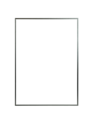 Abstract black and white geometric pattern with gray accents in a rectangular frame