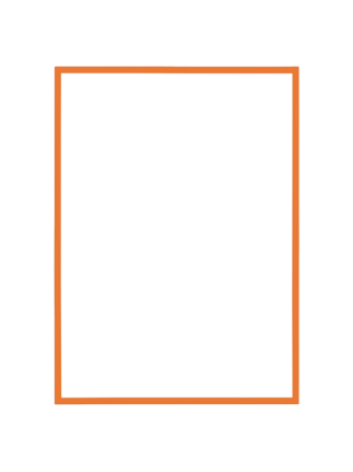 Geometrischer Teppich in Orange und Beige mit weißem Rechteck in der Mitte