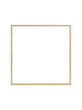 Cornice quadrata in rovere vista frontalmente, con un passepartout bianco che incornicia l’apertura