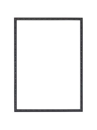 Black Versailles picture frame with ornate decorative border and wide beveled mirror glass