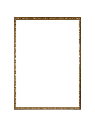 Rectangular wall mirror with ornate gold frame