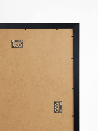 Back of the Madeleine black picture frame with hanging brackets