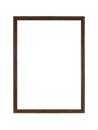 Dark brown wooden frame for poster or photo, portrait format