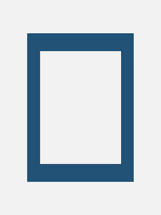 Dark blue rectangular picture frame with a wide border and white center