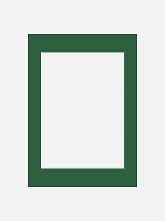 Dark green rectangular picture frame with a wide border and white center