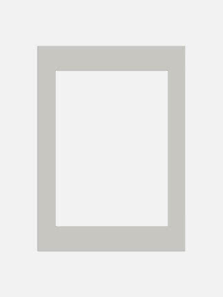 Light gray rectangular mat frame with white center