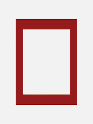 Red rectangular frame with a wide border and white center