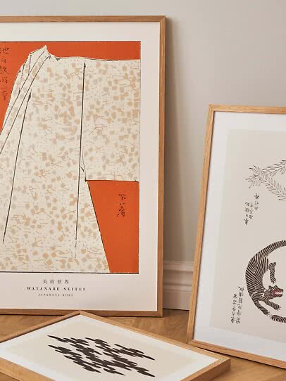 Vintage art poster – Japanese Robe by Watanabe Seitei