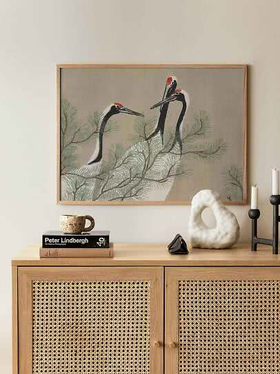 Vintage art – Cranes from Momoyogusa by Kamisaka Sekka