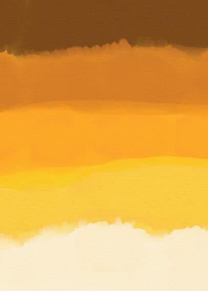 Abstrakt akvarel med lag af brun, orange, gul og creme