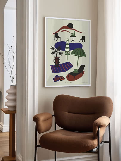 Art print – By the Pool in a Prada Hat | Postery
