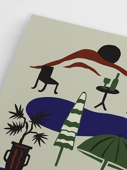 Art print – By the Pool in a Prada Hat | Postery