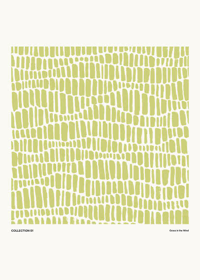 Abstract poster with light green organic pattern on white background