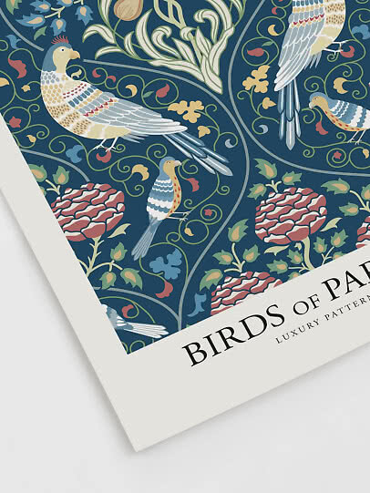 Vintage poster – Birds of Paradise Blue | Postery