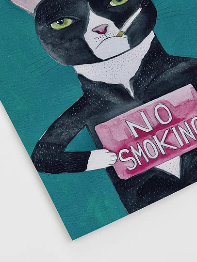 cat smoking cigarette painting The 1970'sEven Grandma's was a smoker and a drinker. #cat #painting # painter #artist #oil #oilpainting #kitty #smoking #cigarette #artistsoninstagram #cats #catsofinstagram #cats_of_world #catstagram #cute #whisky #whiskey #1970s #70s Black Cat in Sofa Art