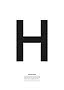 Minimalistisk poster med stort svart H och text om Helvetica Neue på vit bakgrund