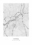 Póster minimalista en blanco y negro con mapa de Gotemburgo, calles, agua y coordenadas.
