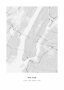 Póster minimalista en blanco y negro del mapa de Nueva York con cuadrícula vial y coordenadas