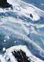 Abstract blue, white and black pattern with a fluid marbled effect