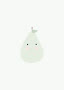 Cute minimalist pear illustration with face on white background