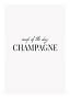 Poster minimalista con la scritta "soup of the day CHAMPAGNE" in nero su sfondo chiaro.