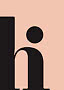 Abstrakte schwarze typografische Form auf pfirsichfarbenem Hintergrund