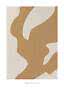 Abstracte poster met golvende beige vormen op gebroken witte achtergrond, tekst: Simplicité No. 2
