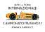 Vintage poster with yellow race car no. 8 and Italian racing text from 1933 on white background
