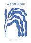 Abstract poster with blue botanical shapes and "LA BOTANIQUE" text on a white background
