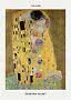 Poster med Gustav Klimts "The Kiss", ett omfamnat par i gyllene mönster och blommor