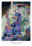 Konstposter med Gustav Klimts målning av sammanflätade kvinnor i färgstarka mönster och blommor