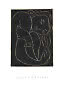 Póster de Henri Matisse con dibujo minimalista de una mujer sentada sobre fondo negro