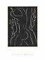 Póster de Henri Matisse con dibujo abstracto en blanco y negro de figura desnuda entre árboles