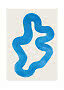 Abstract blue wavy brushstroke on a light background