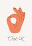 Illustration einer Hand mit OK-Zeichen und dem Text „C'est OK“