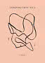 Abstrakt stregtegning i sort på ferskenfarvet baggrund med teksten "Composition No.3"