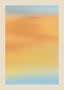 Abstracte poster met zachte kleurverlopen in blauw, oranje en geel