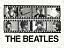 Schwarz-weißes Beatles-Poster mit Filmstreifenfotos der Bandmitglieder im Tonstudio