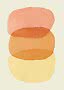 Abstract watercolor with overlapping shapes in pink, brown, ochre and cream