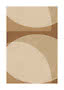 Abstrakt kunsttryk med overlappende buer og ovale former i beige og brune nuancer