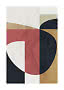 Poster astratto con forme geometriche in crema, rosa, nero e ocra