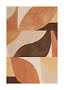 Poster astratto con forme curve in beige, terracotta, marrone e ocra
