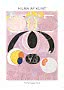 Plakat z abstrakcyjnym dziełem Hilmy af Klint The Ten Largest, No. 6 w różu, żółci, czerni i błękicie.