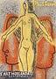 Poster with abstract female nude before two red profile faces, signed Paul Fierens.